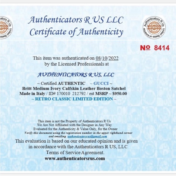 Gucci Britt Medium Ivory Calfskin Leather Boston Satchel Handbag - Picture 12 of 12